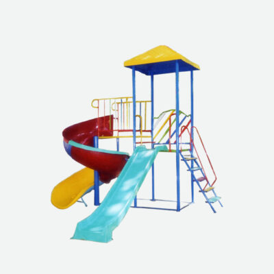 bộ nhà chòi cầu trượt 2 khối